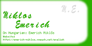 miklos emerich business card
